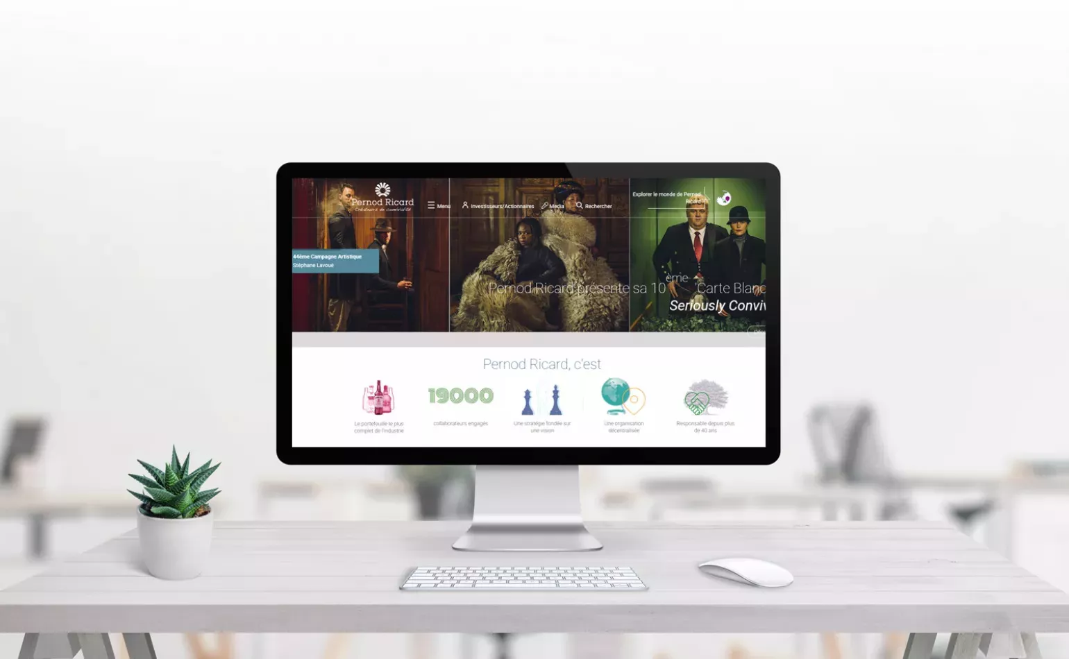 Aperçu du site extranet et concept d'application développé sous forme de POC pour Pernod Ricard par l'agence AODB.