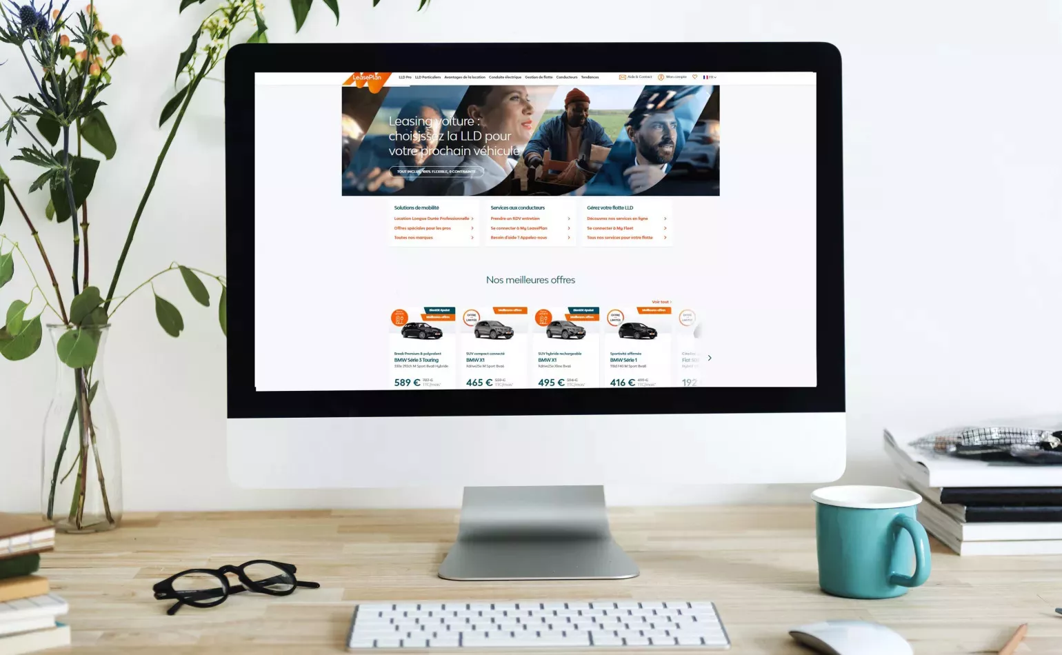Aperçu du portail internet B2B de LeasePlanGo, développé sur un socle Drupal par l'agence AODB.