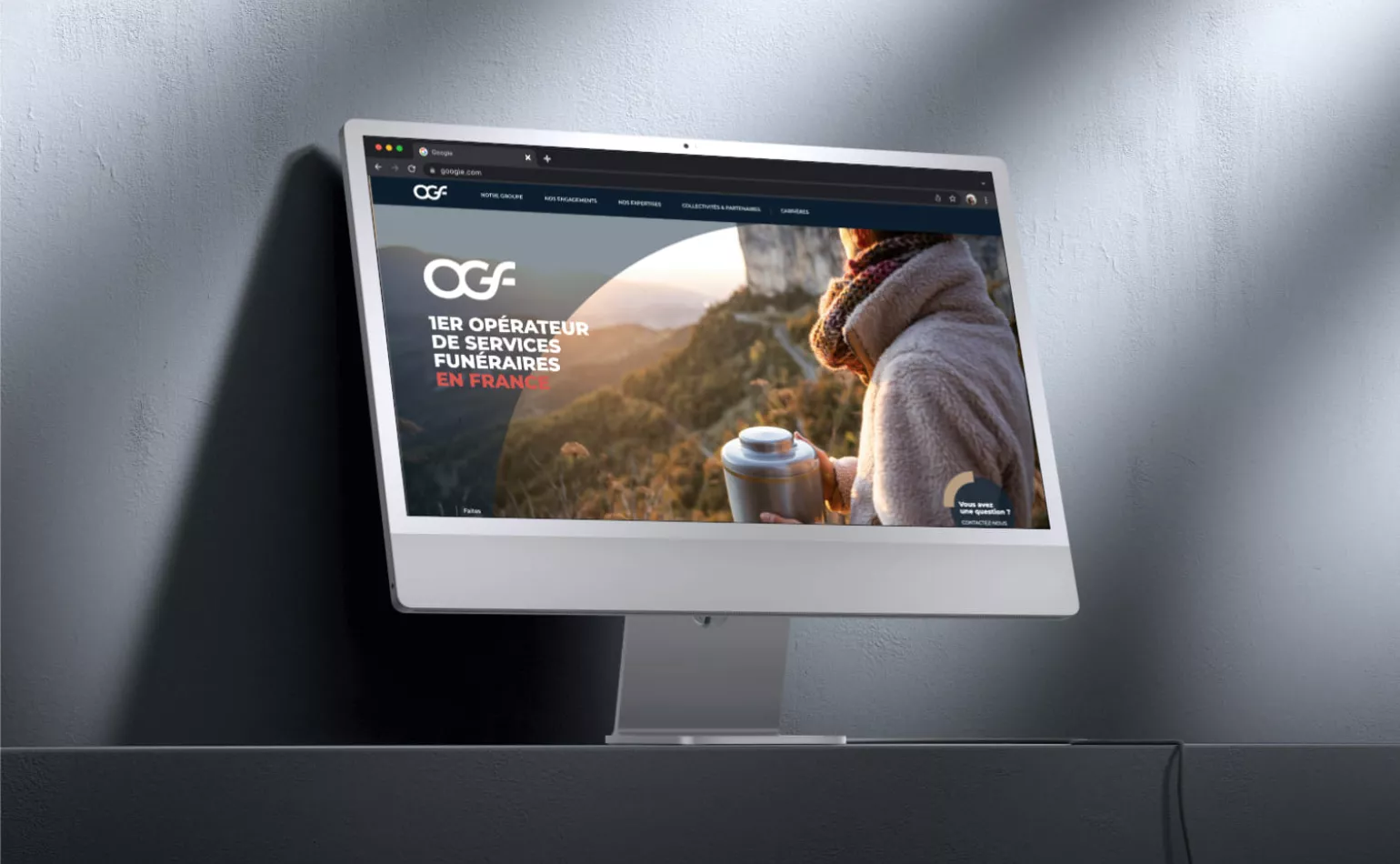 Aperçu du site internet d'OGF, dont l'industrialisation des usines à sites est accompagnée par l'équipe DevOps d'AODB.