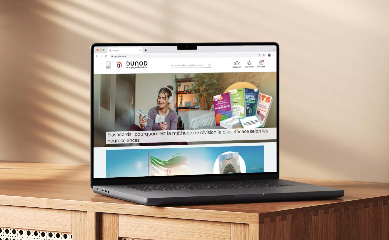 Aperçu du site officiel de Dunod géré en maintenance évolutive et corrective par l'agence AODB.